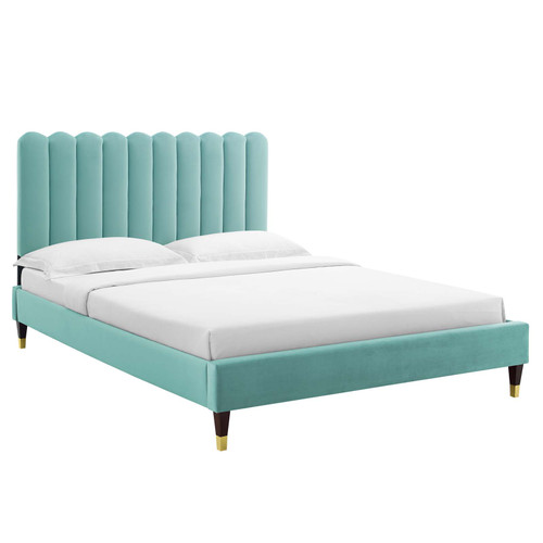 Reagan Queen Performance Velvet Platform Bed MOD-6587-MIN