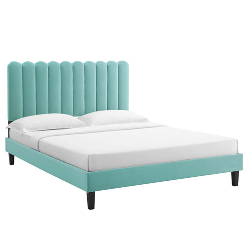 Reagan Queen Performance Velvet Platform Bed MOD-6588-MIN