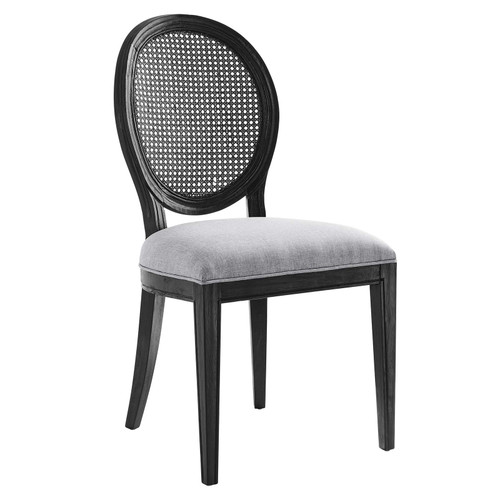 Forte French Vintage Dining Side Chair EEI-6074-BLK-LGR