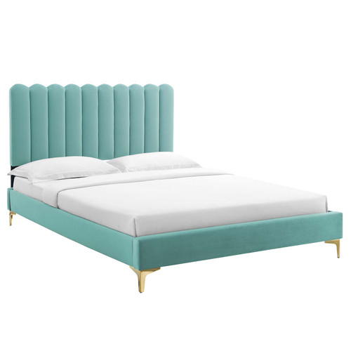 Reagan Queen Performance Velvet Platform Bed MOD-6586-MIN