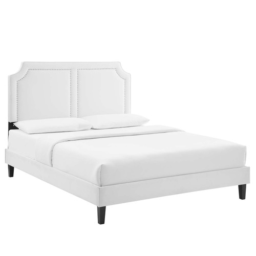 Novi Performance Velvet Full Bed MOD-6813-WHI