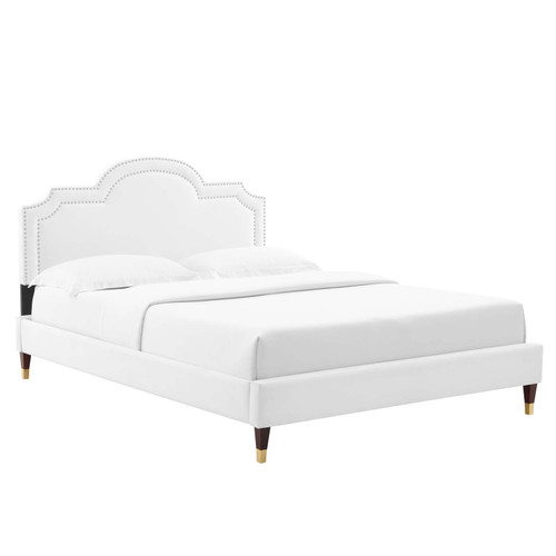 Aviana Performance Velvet Twin Bed MOD-6794-WHI