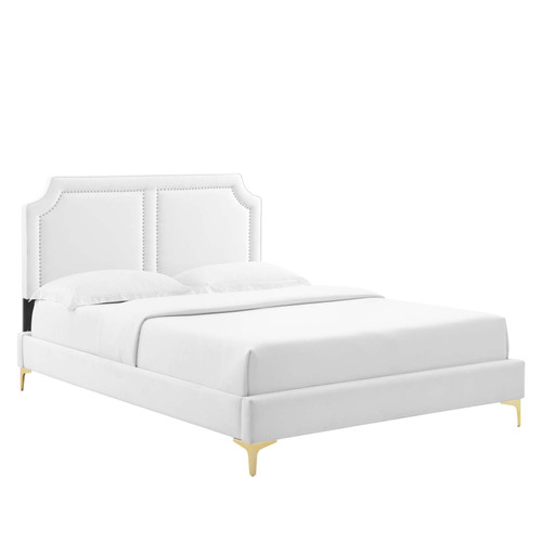 Novi Performance Velvet Full Bed MOD-6803-WHI