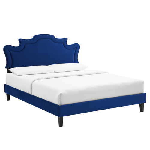 Neena Performance Velvet Queen Bed MOD-6830-NAV