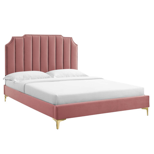 Colette Twin Performance Velvet Platform Bed MOD-6882-DUS