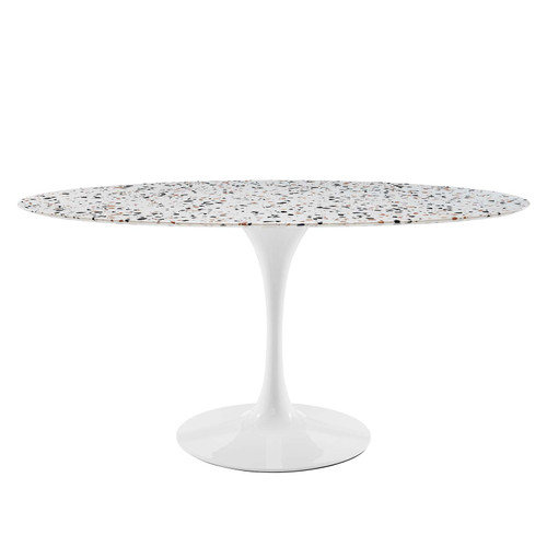 Lippa 60" Oval Terrazzo Dining Table EEI-5734-WHI-WHI