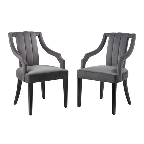 Virtue Performance Velvet Dining Chairs - Set of 2 EEI-4554-GRY