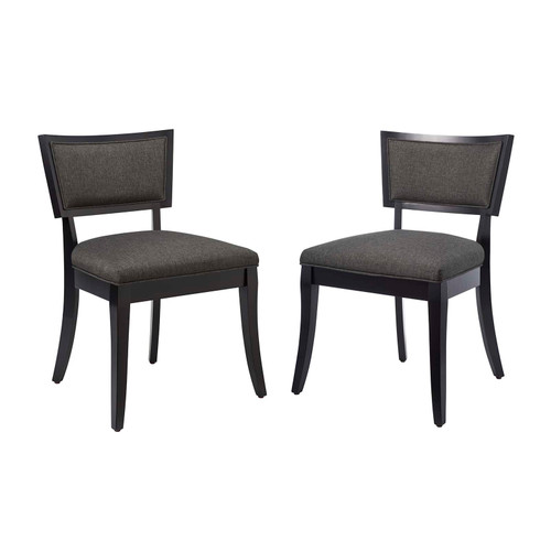 Pristine Upholstered Fabric Dining Chairs - Set of 2 EEI-4557-GRY