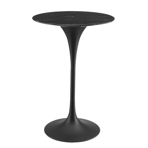 Lippa 28" Artificial Marble Bar Table EEI-4892-BLK-BLK