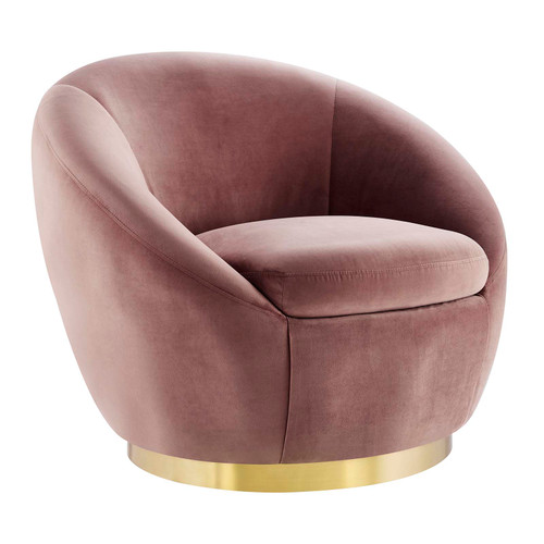 Buttercup Performance Velvet Swivel Chair EEI-5005-GLD-DUS