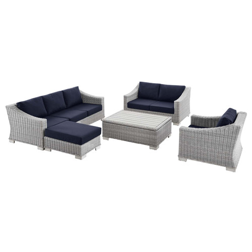 Conway 5-Piece Outdoor Patio Wicker Rattan Furniture Set EEI-5092-NAV