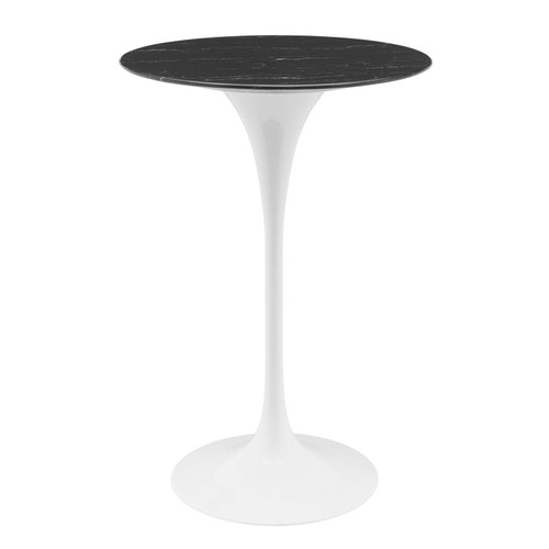 Lippa 28" Artificial Marble Bar Table EEI-5203-WHI-BLK