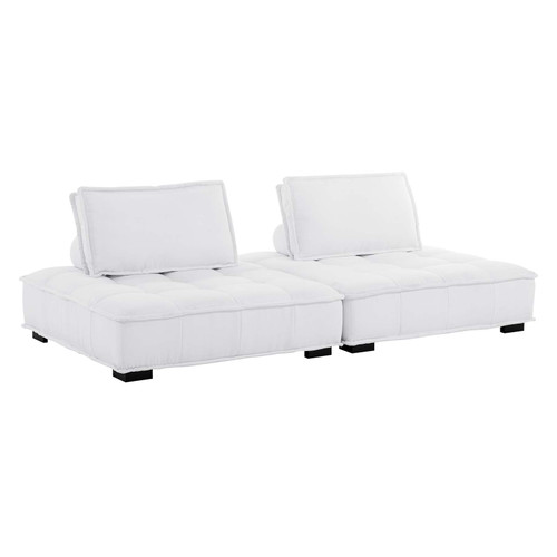 Saunter Tufted Fabric Fabric 2-Piece Loveseat EEI-5204-WHI