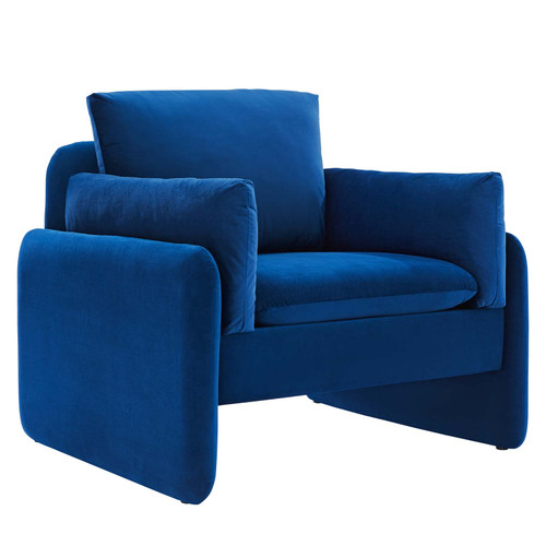 Indicate Performance Velvet Armchair EEI-5152-NAV