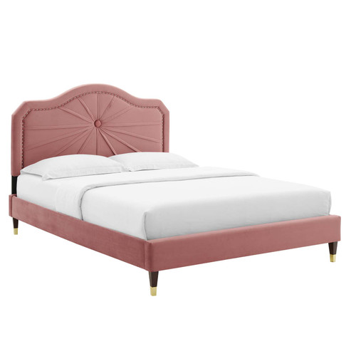 Portia Performance Velvet Twin Platform Bed MOD-6904-DUS