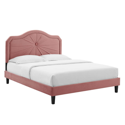 Portia Performance Velvet Twin Platform Bed MOD-6905-DUS