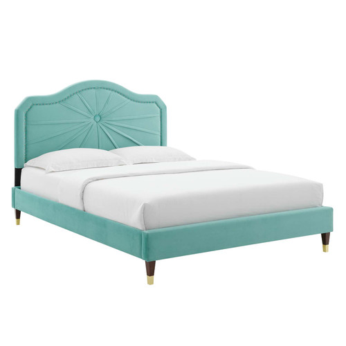 Portia Performance Velvet Twin Platform Bed MOD-6904-MIN