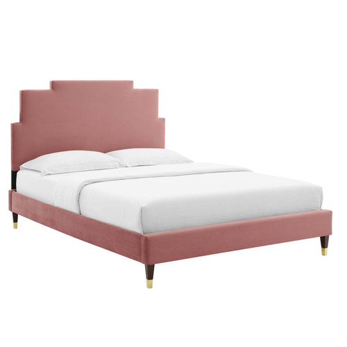 Lindsey Performance Velvet Twin Platform Bed MOD-6896-DUS