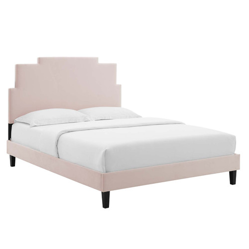 Lindsey Performance Velvet Twin Platform Bed MOD-6897-PNK