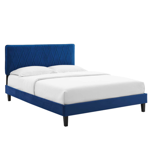 Phillipa Performance Velvet Twin Platform Bed MOD-6900-NAV