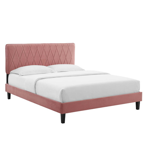 Phillipa Performance Velvet Full Platform Bed MOD-6924-DUS