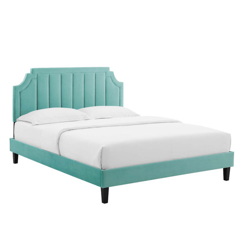 Sienna Performance Velvet Full Platform Bed MOD-6914-MIN