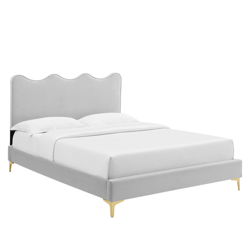 Current Performance Velvet Full Platform Bed MOD-6730-LGR