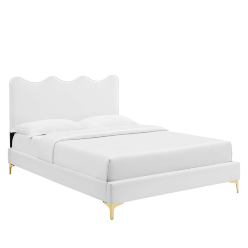 Current Performance Velvet Full Platform Bed MOD-6730-WHI