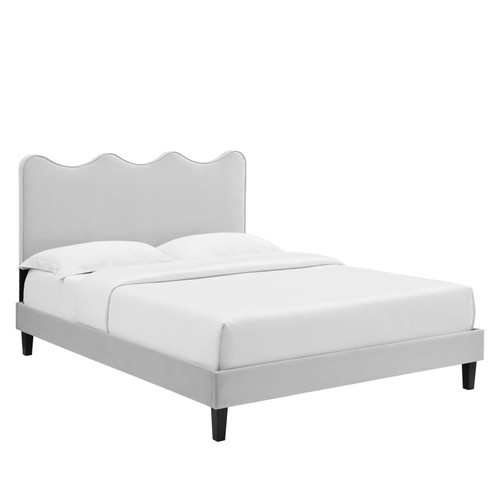 Current Performance Velvet Queen Platform Bed MOD-6735-LGR