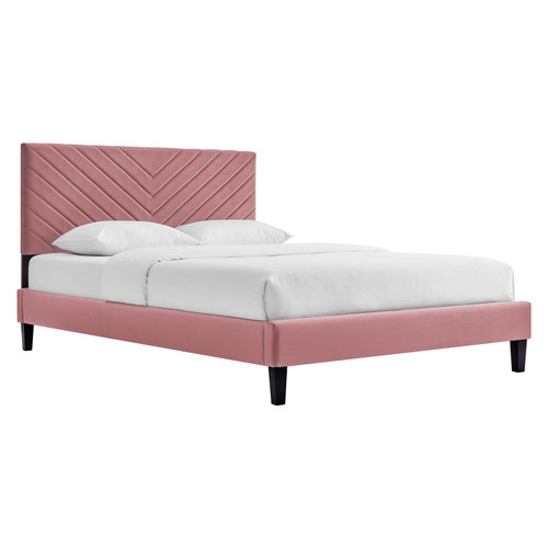 Roxanne Performance Velvet King Platform Bed MOD-7046-DUS