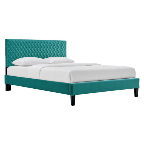 Garcelle Performance Velvet Twin Platform Bed MOD-7044-TEA