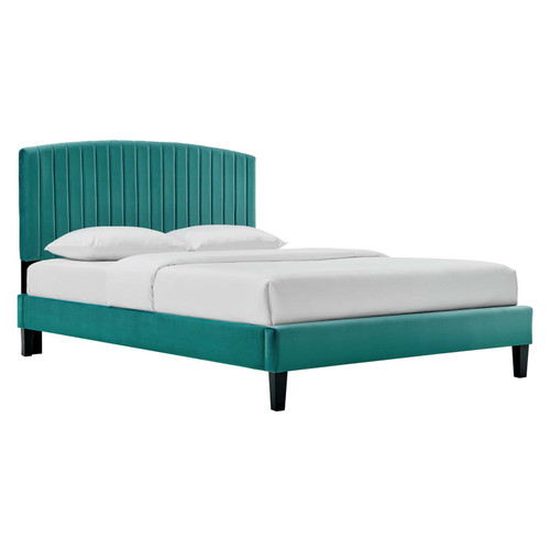 Alessi Performance Velvet Full Platform Bed MOD-7037-TEA