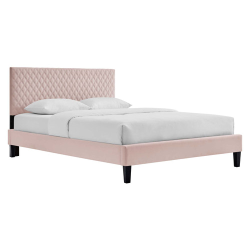 Garcelle Performance Velvet Full Platform Bed MOD-7040-PNK