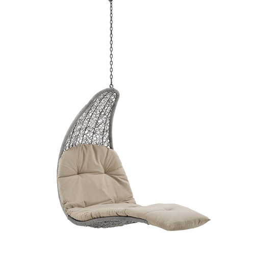 Landscape Hanging Chaise Lounge Outdoor Patio Swing Chair EEI-4589-LGR-BEI