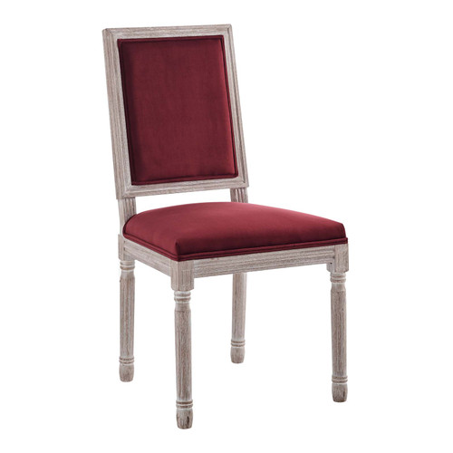 Court French Vintage Performance Velvet Dining Side Chair EEI-4662-NAT-MAR