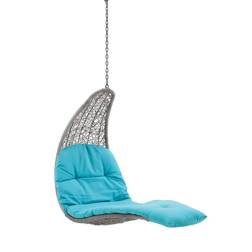 Landscape Hanging Chaise Lounge Outdoor Patio Swing Chair EEI-4589-LGR-TRQ