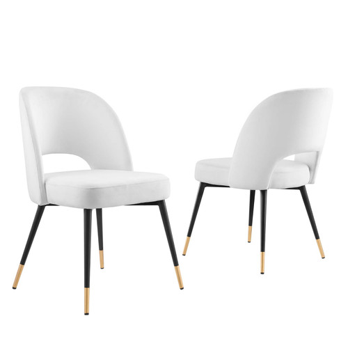 Rouse Performance Velvet Dining Side Chairs - Set of 2 EEI-4599-WHI