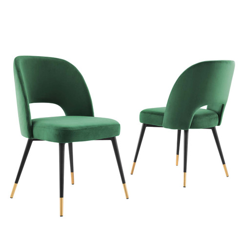 Rouse Performance Velvet Dining Side Chairs - Set of 2 EEI-4599-EME