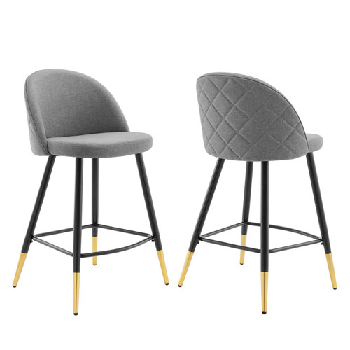 Cordial Fabric Counter Stools - Set of 2 EEI-4528-LGR