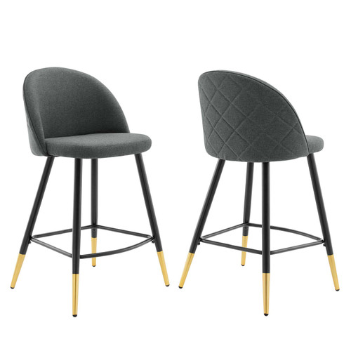 Cordial Fabric Counter Stools - Set of 2 EEI-4528-GRY
