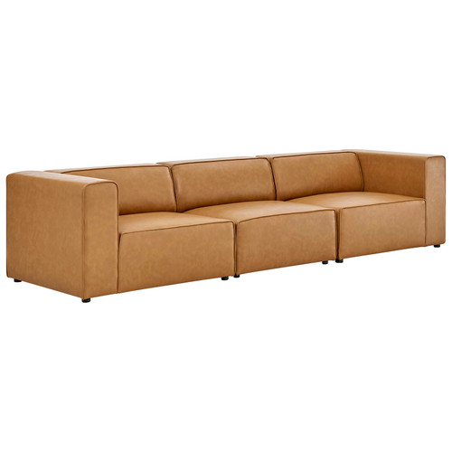 Mingle Vegan Leather 3-Piece Sectional Sofa EEI-4789-TAN