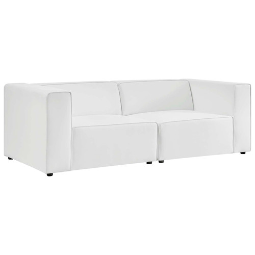 Mingle Vegan Leather 2-Piece Sectional Sofa Loveseat EEI-4788-WHI