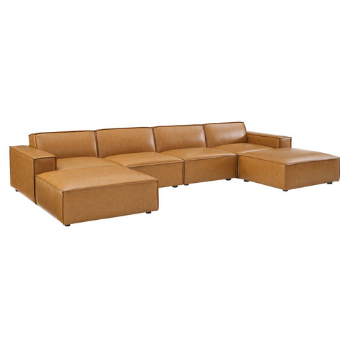 Restore 6-Piece Vegan Leather Sectional Sofa EEI-4713-TAN