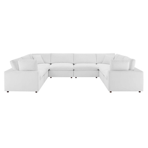 Commix Down Filled Overstuffed Performance Velvet 	8-Piece Sectional Sofa EEI-4826-WHI