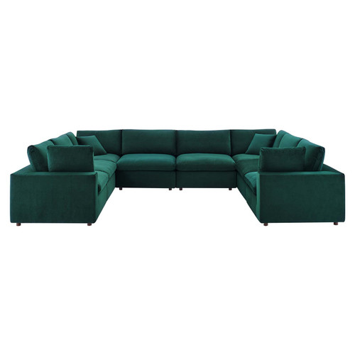 Commix Down Filled Overstuffed Performance Velvet 	8-Piece Sectional Sofa EEI-4826-GRN