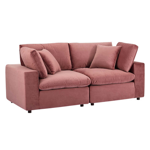 Commix Down Filled Overstuffed Performance Velvet Loveseat EEI-4816-DUS