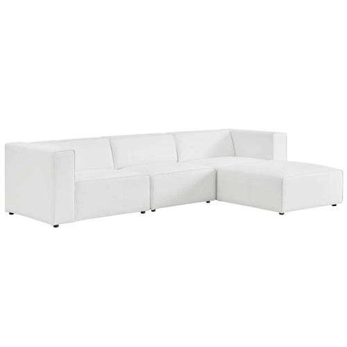 Mingle Vegan Leather Sofa and Ottoman Set EEI-4790-WHI