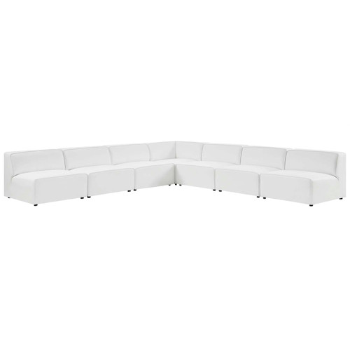 Mingle Vegan Leather 7-Piece Sectional Sofa EEI-4797-WHI