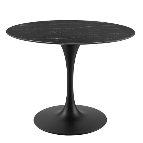 Lippa 40" Artificial Marble Dining Table EEI-4876-BLK-BLK