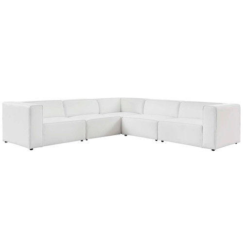 Mingle Vegan Leather 5-Piece Sectional Sofa EEI-4795-WHI